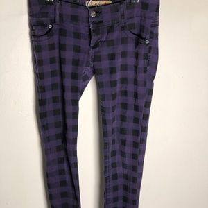 Tyte Purple & Black Cotton Check Skinny Jeans (3)